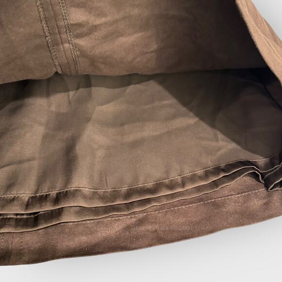 Sanctuary Faux Suede Mini Skirt S | Brown Zipper Mod Aesthetic Indie Western - Picture 4 of 7